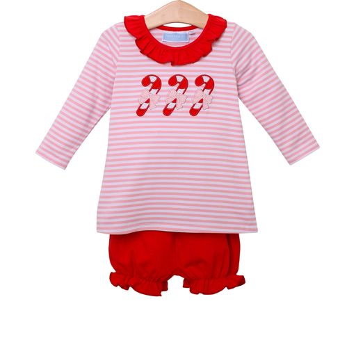 Candy Cane Applique Bloomer Set